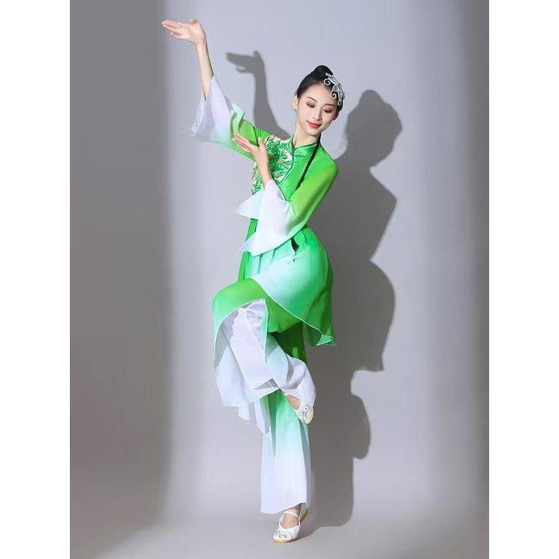 秧歌服演出服女新款秧歌扇子舞套装中老年广场舞咏荷古典舞蹈服装