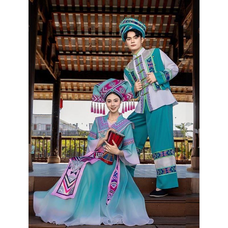 新款广西三月三壮族服装女成人少数民族服饰流苏舞蹈旅拍演出服饰