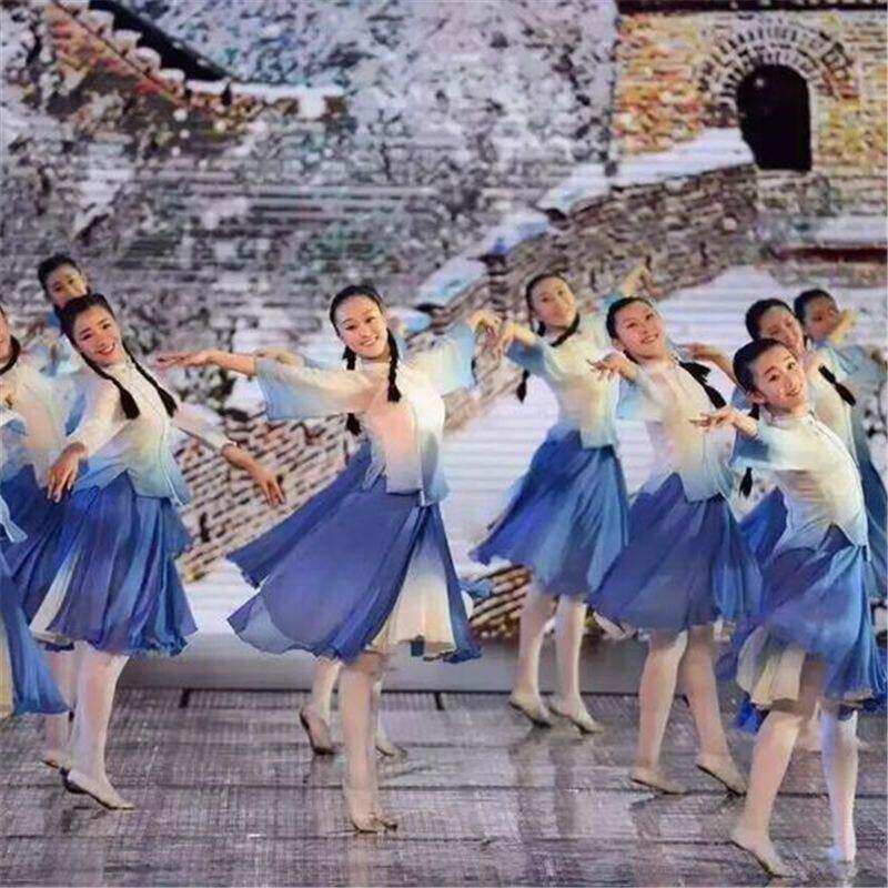沁园春雪五四青年装男女民国学生舞蹈服现代演出服沁园春薄荷曼波