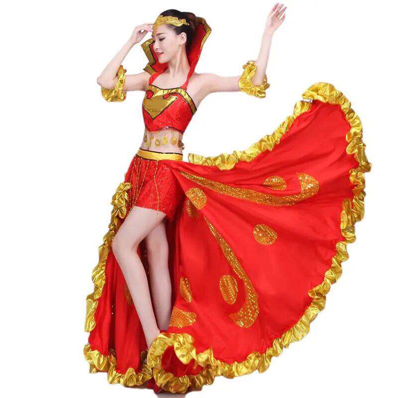 大型开场舞大摆裙演出舞蹈服西班牙斗牛舞台装性感时尚表演服现代