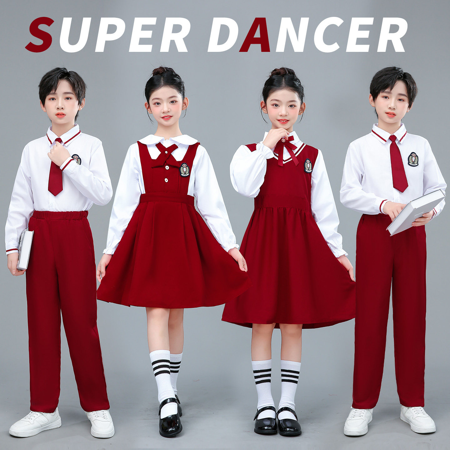 国庆儿童合唱服演出服红色爱国主题中小学生朗诵演讲比赛演出服装