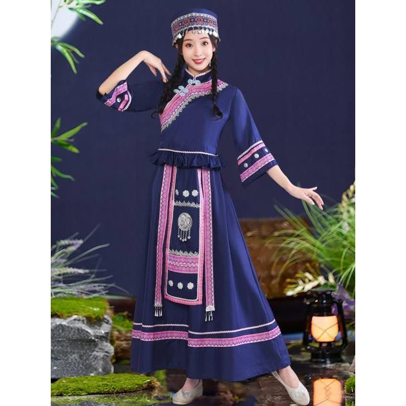 少数民族服装苗族广西三月三壮族服饰成人女哈尼族瑶族彝族长新款
