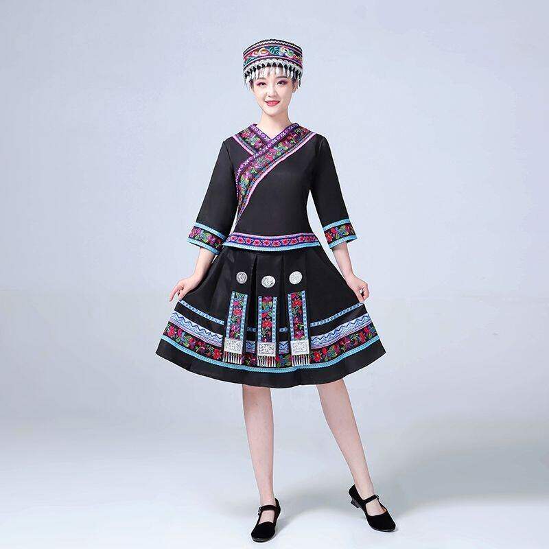 苗族服装女新款少数民族服装女装套装贵州云南苗家衣服苗族演出服