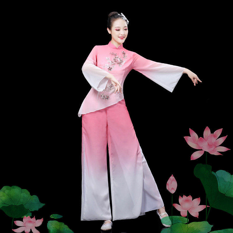 秧歌服女新款套装中老年腰鼓表演扇子舞蹈演出服广场舞服装跳舞衣