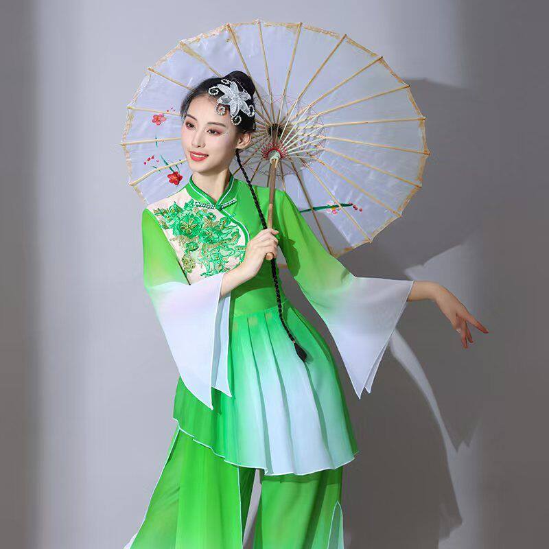 秧歌服演出服女新款秧歌扇子舞套装中老年广场舞咏荷古典舞蹈服装