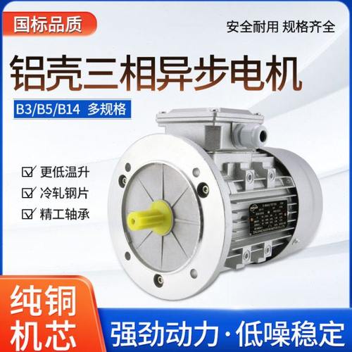 YS7134立式三相异步电动机 交流铝壳微型电机 马达550W1400转轴14