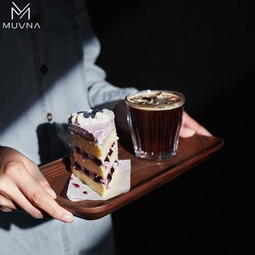 MUVNA慕威纳 胡桃木咖啡托盘实木杯垫家用餐盘下午茶点心托盘收纳