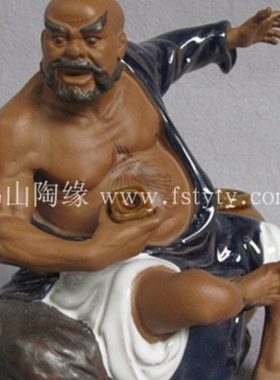 超值包邮陶瓷传统石湾公仔《鲁智深》水浒传人物家居盆景装饰礼品