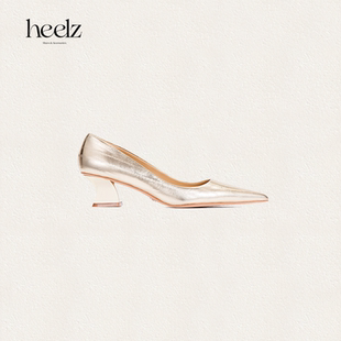 鳗鱼纹羊皮异型跟单鞋 heelz设计师手工鞋 Avenue ｜5th 5公分 履