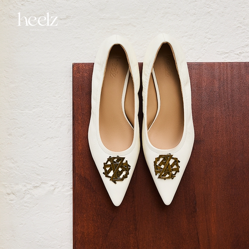 heelz设计师手工鞋履 ｜H小猫跟3D立体字母扣芭蕾鞋 4.5公分