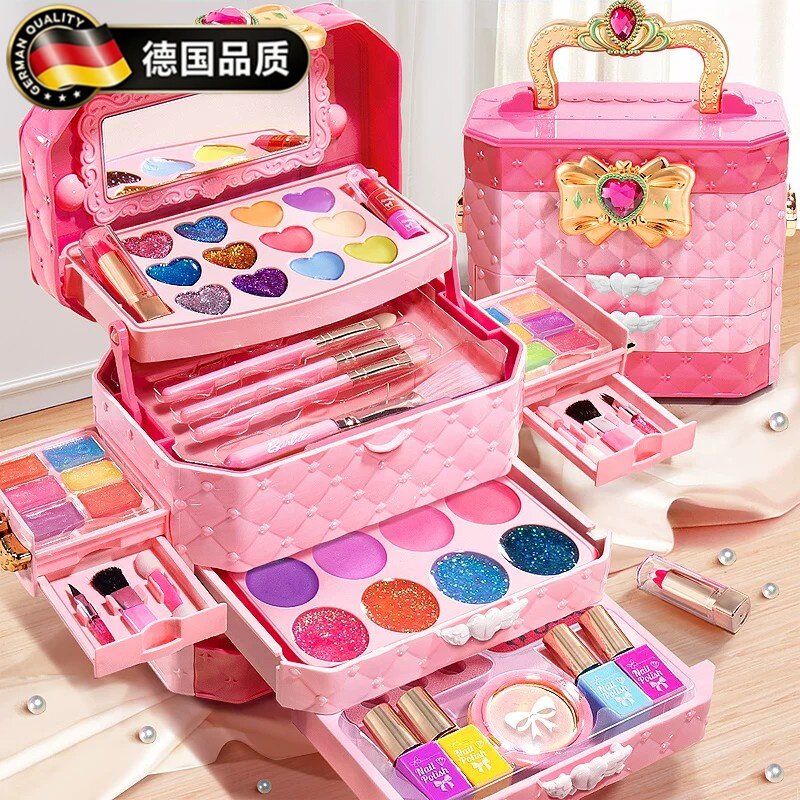 德国儿童化妆品玩具套装无毒女孩的礼物女童彩妆盒正品全套指甲油