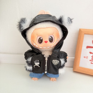 仅衣服 一二代Labubu衣服挂件拉布布坐坐娃豹猫皮衣潮流酷炫套装