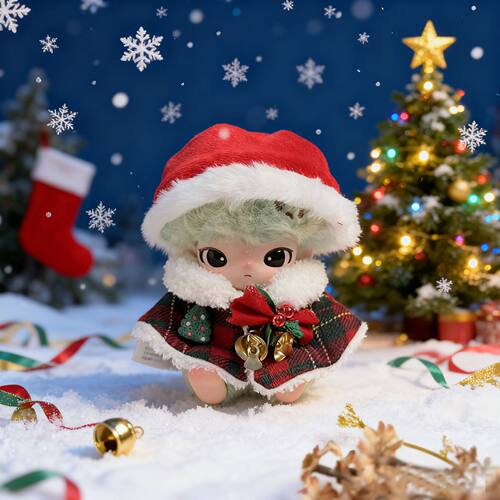 DIMOO新生日记系列娃衣搪胶毛绒挂件圣诞娃衣潮玩盲盒替换衣服萌