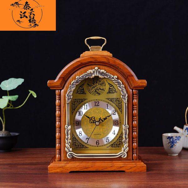 秦汉天禧轻奢复古欧式石英钟表实木座钟客厅家用桌面静音台钟钟表,家居饰品,座钟,淘宝优惠券,粉丝福利购,淘宝优惠卷