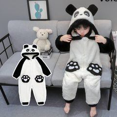 儿童睡衣法兰绒秋冬款2024加绒睡袋宝宝珊瑚绒连体保暖女孩家居服