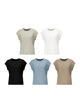 【醋酸天丝冰膜上衣】70醋酸小飞袖丝滑凉感宽松短袖WT42AYA008