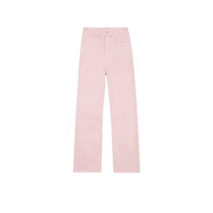 W23BT6072 三防料垂感高腰显瘦拖地直筒裤 少女心阻击牛仔裤