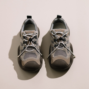 百搭运动老爹鞋 丑萌鞋 真皮休闲鞋 跟高4CM 复古户外鞋