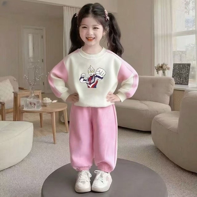 赛罗奥特曼女童春秋装纯棉卫衣套装2025新款小女孩洋气运动两件套