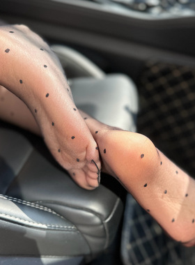 花木妍H153黑色波点5D连裤袜T裆脚尖透明白色带脚型