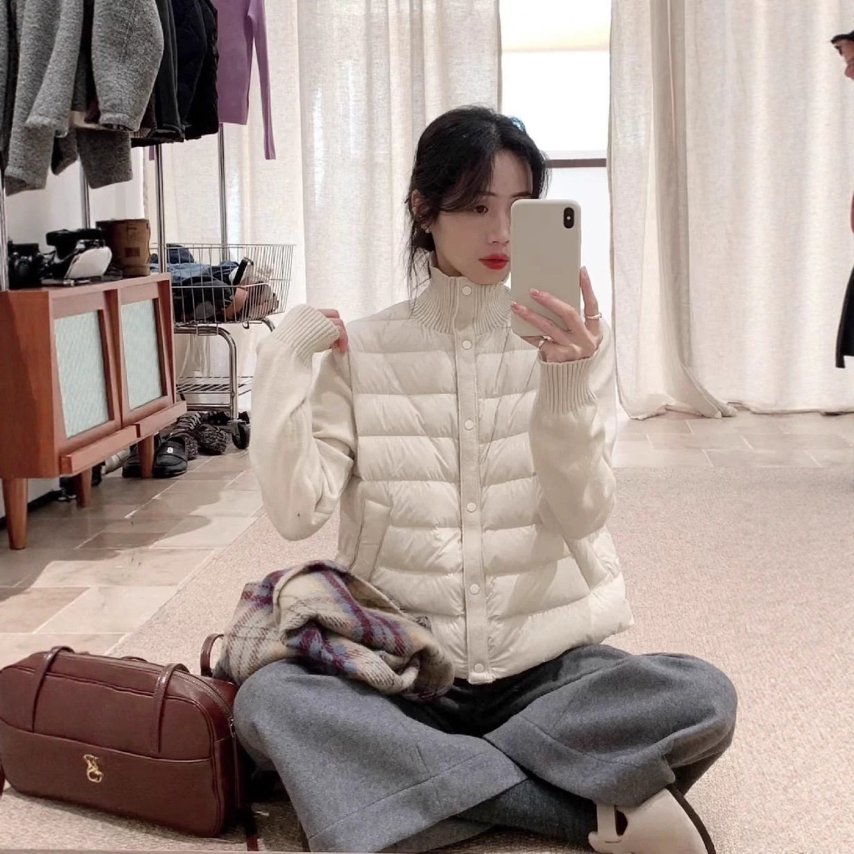 韩系秋冬新款时尚针织立领拼接90白鸭绒羽绒服保暖轻薄女G102527,女装/女士精品,羽绒服,淘宝优惠券,粉丝福利购,淘宝优惠卷