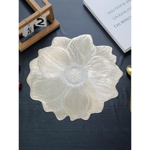 饰垫 轻奢荷花防滑餐垫PVC隔热垫酒店家用西餐盘垫ins风桌垫碗垫装