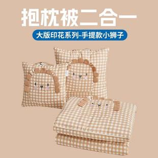 手提款 新款 轻奢风水洗棉抱枕被两用沙发汽车载办公室午睡夏凉被子