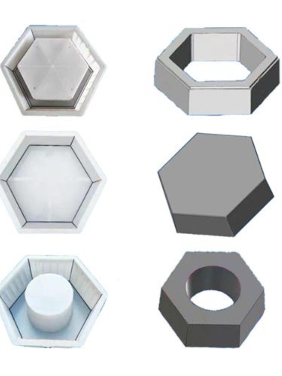 平面实心空心六角六棱块六菱地砖混凝土塑料模具护坡水泥制品模型