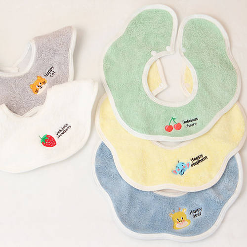 冬季加厚珊瑚绒围嘴口水巾