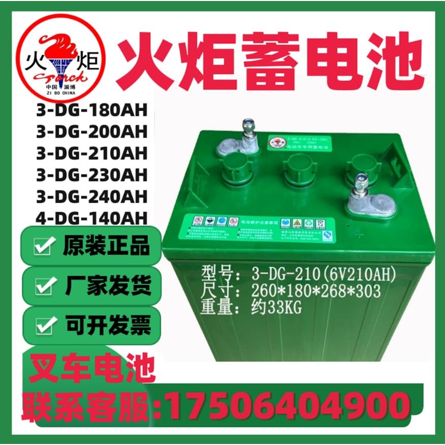 火炬蓄电池3-DG-180AH/210/230观光车旅游车6V8V高尔夫球车水电瓶