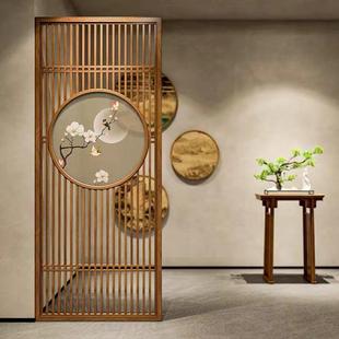 实木屏风隔断定制仿古门窗客厅玄关入户背景墙镂空栅栏花格 新中式