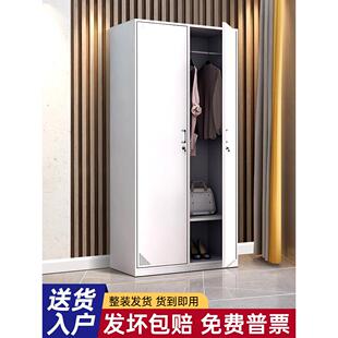 钢制宿舍2二门双门换衣铁皮衣柜员工更衣柜家用带锁浴室收纳柜子