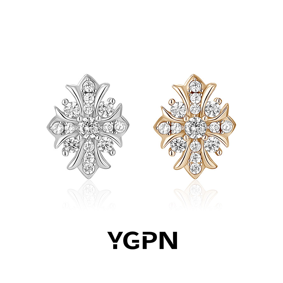 YGPN新款纯银鸢尾花耳钉女迷你轻奢莫桑钻复古原创小众设计感耳饰,饰品/流行首饰/时尚饰品新,耳钉,淘宝优惠券,粉丝福利购,淘宝优惠卷