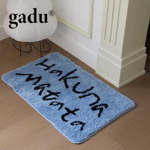 原创手写设计简约加厚浴室地垫家用进门门垫防滑垫卧室地毯 gadu