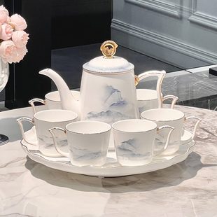 茶壶2024茶具套装 茶杯陶瓷水杯结婚礼品轻奢高档新款 待客家用客厅