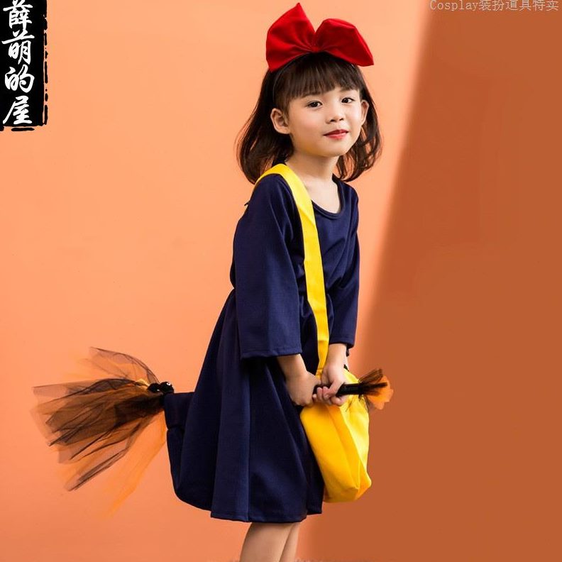 小cos连衣裙女宅急便直发宫崎骏儿童服装万圣节琪琪女童演出服魔