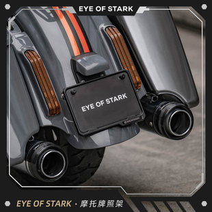 STARK摩托车后牌照架框防震碳纤维车牌边框踏板车尾牌通用 EYE