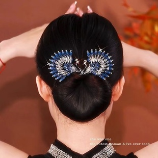 孔雀开屏盘发器2024新款发夹女后脑勺丸子头固定神器扭扭夹子韩版