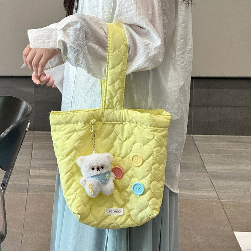 多巴胺水桶包ins韩风甜美可爱绗缝糖果色零食遛弯手拎小包学生女