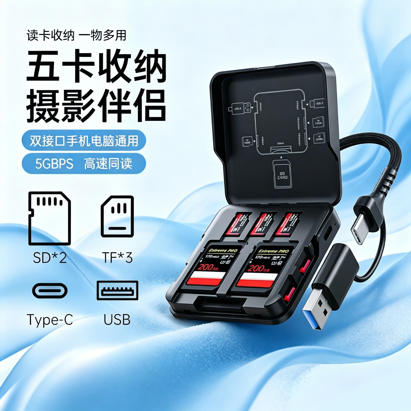 相机多功能sd卡TF卡收纳盒图片