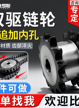 双驱链轮假双排3分4分5分6分1寸1.2寸06B08B10A12A16A20A齿轮链条