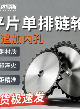 45钢平片链轮3分4分5分6分1寸1.2寸06B08B10A12A16A20A链条9-80齿