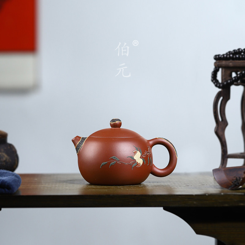 泥绘西施伯元紫砂中式
