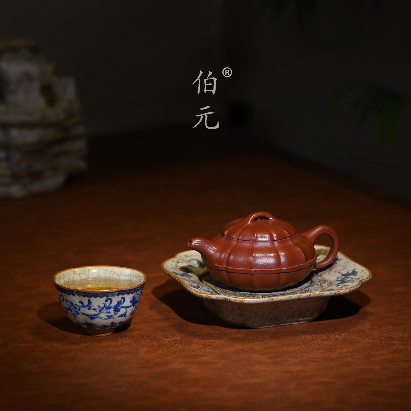 伯元中式紫砂原矿筋纹线圆