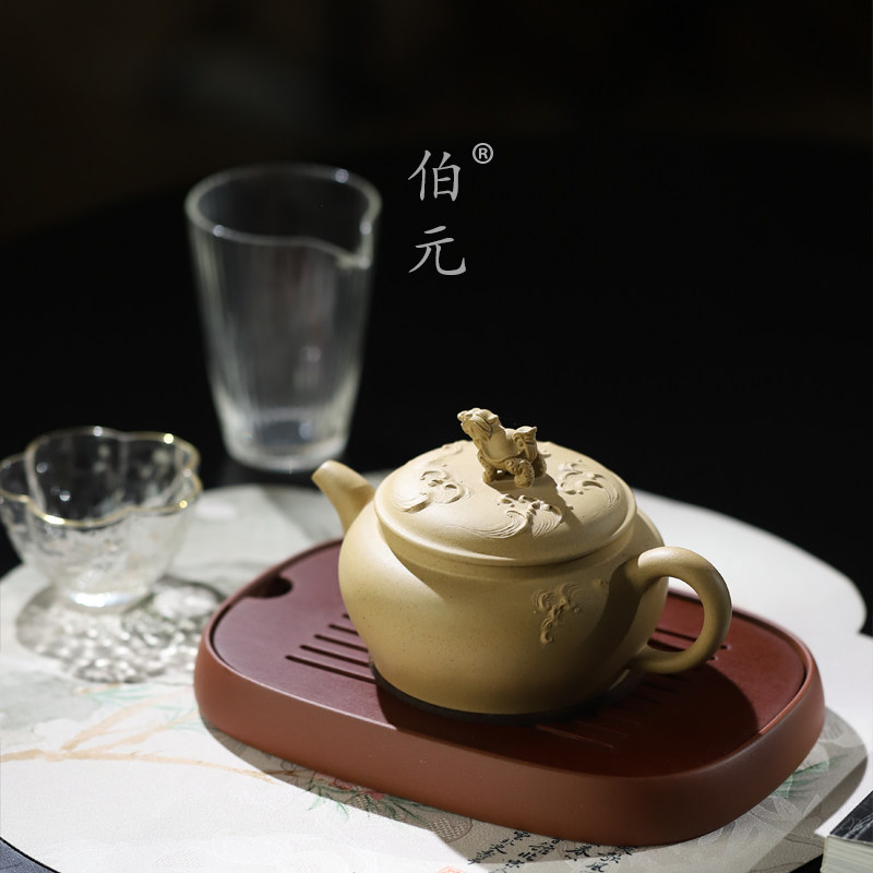 伯元中式紫砂堆塑福寿龟
