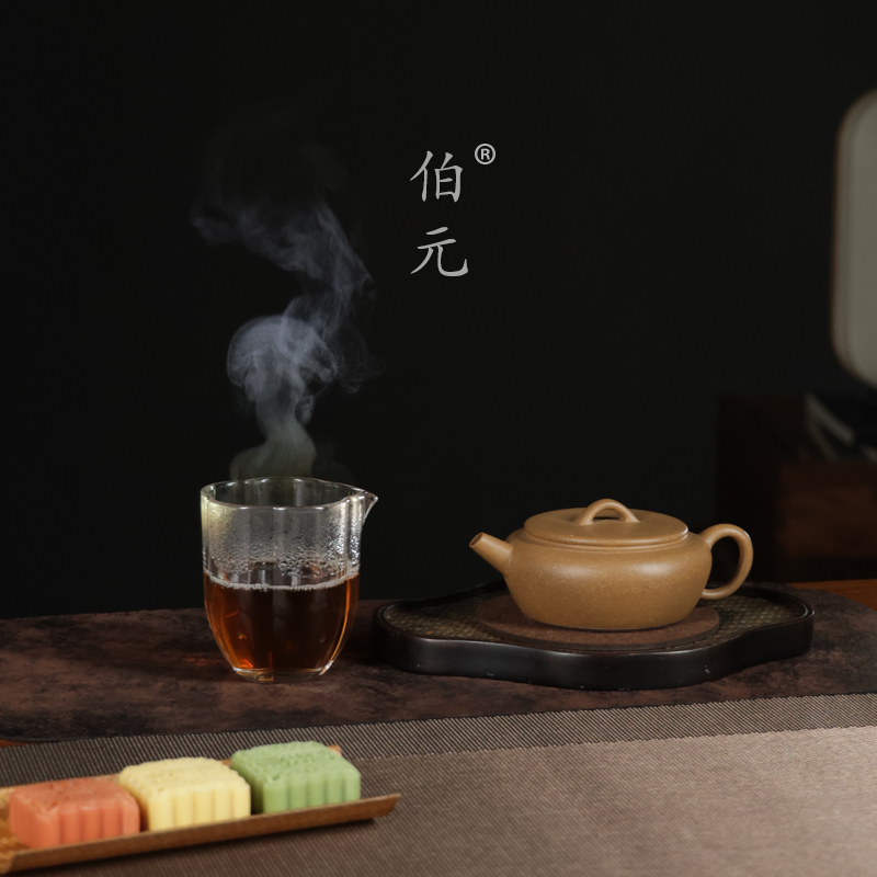宜兴紫砂壶原矿老段泥大彬诗意200ml全手工镶银圈功夫泡茶壶 茶具