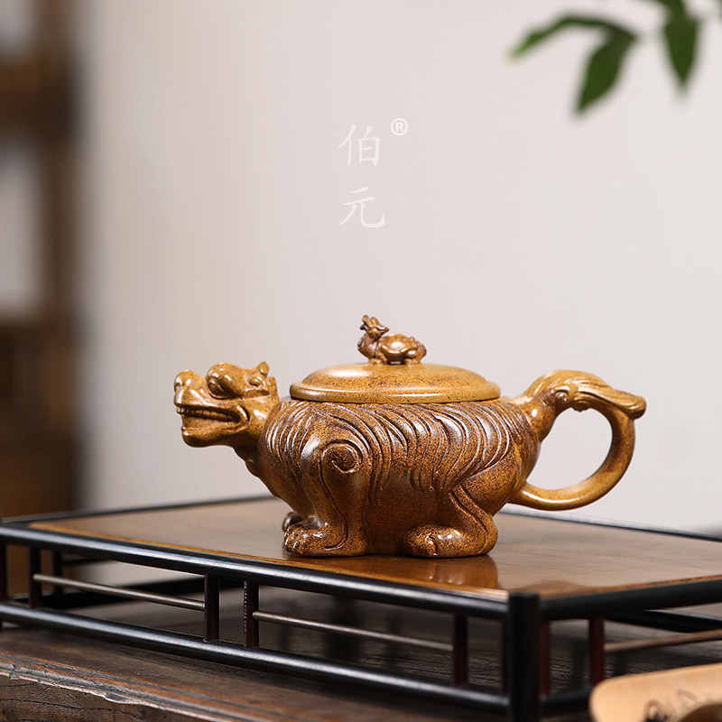 伯元中式紫砂手工霸下负屃