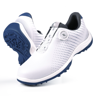 高尔夫球鞋男士防滑深齿鞋钉旋钮鞋带防水透气运动休闲户外男鞋子