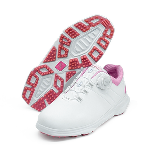 高尔夫球鞋女士防滑防水旋转钮鞋带固定鞋钉轻便白粉色运动鞋子