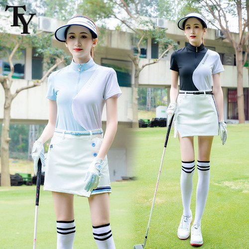 TY女短袖防晒拉链立领弹力运动